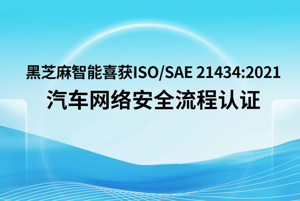 黑芝麻智能喜获ISO/SAE 21434:2021汽车网络安全流程认证